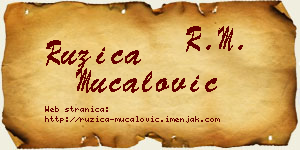 Ružica Mučalović vizit kartica